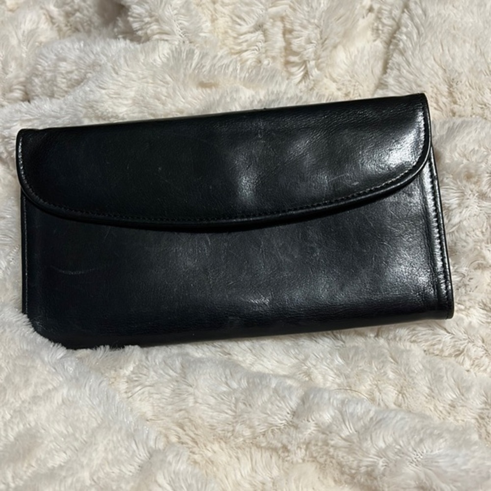 COACH Long Wallet Leather Black - EUC